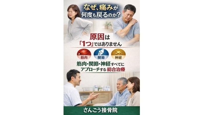 尾張旭市　鍼灸接骨院　「その時は楽になるのに、また同じ痛みが戻る」 そんな経験はありませんか？